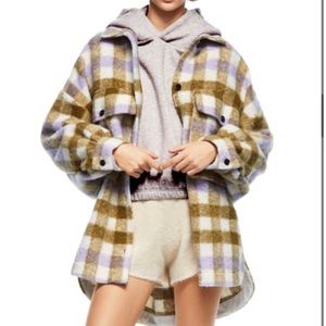 Zara purple, green and cream shacket